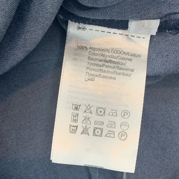 Mayoral Long Sleeve Embroidered Denim Button Down Size 7 - Picture 5 of 6